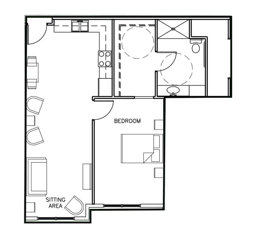 Assisted Living One Bedroom Floor Plan